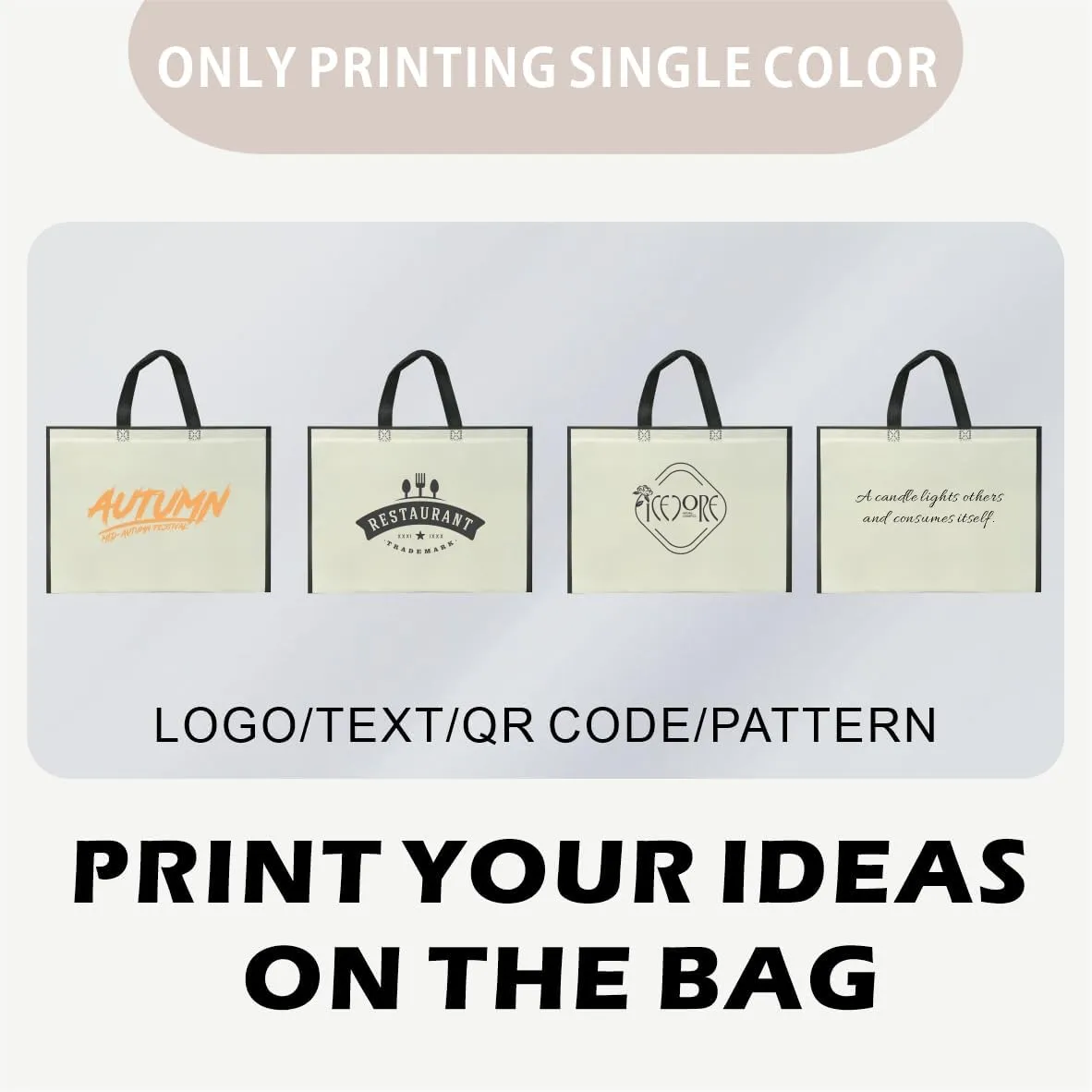 Customized Tote Bag - Custom Shopping Bags with Logo & Reusable Grocery Bags Bulk-Print On Both Sides
