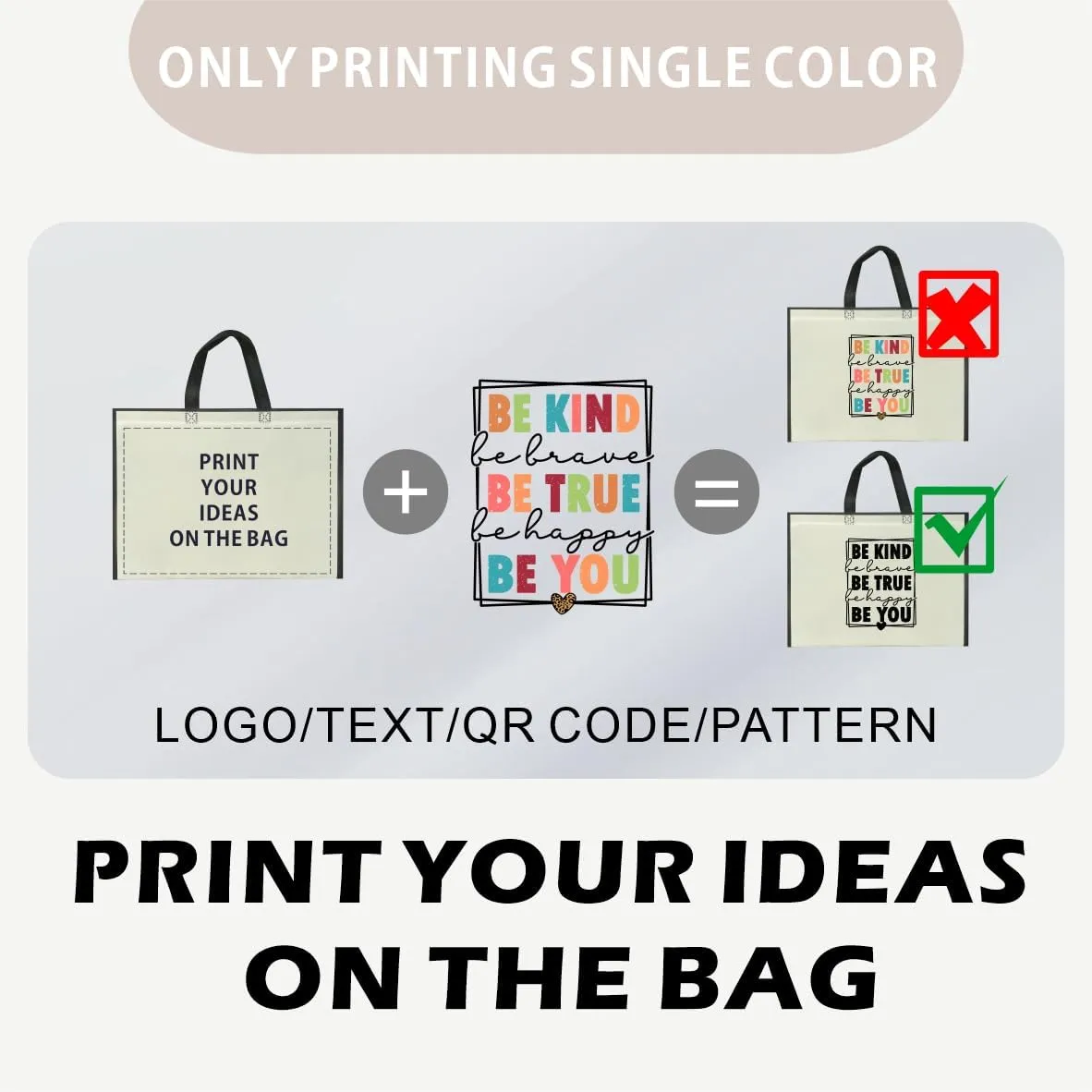 Customized Tote Bag - Custom Shopping Bags with Logo & Reusable Grocery Bags Bulk-Print On Both Sides