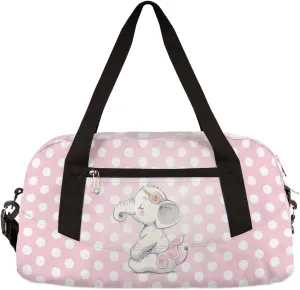 Cute Baby Elephant Kids Duffel Bag for Girls Boys Teens, Blemishes Dance Bag Overnight Small Duffel Bag Carry On Weekend Sports Gym Travel Bag for School Practice Gymnastics Ballet