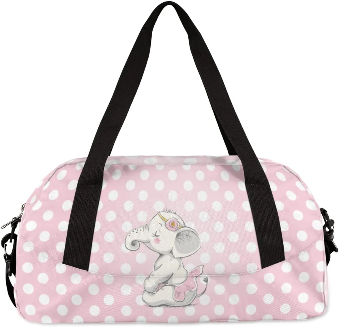Cute Baby Elephant Kids Duffel Bag for Girls Boys Teens, Blemishes Dance Bag Overnight Small Duffel Bag Carry On Weekend Sports Gym Travel Bag for School Practice Gymnastics Ballet
