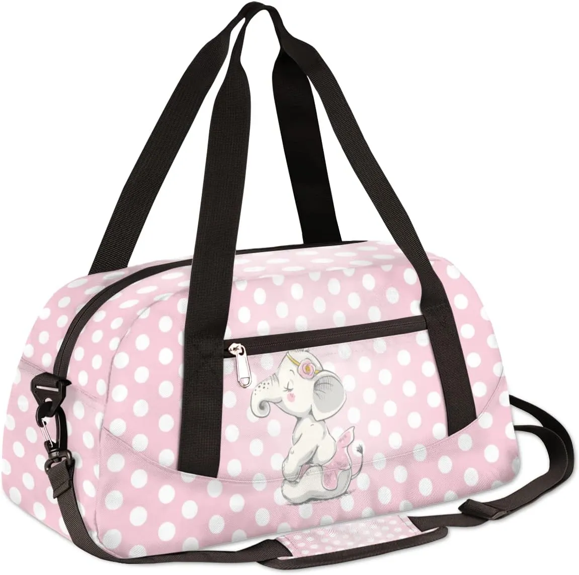 Cute Baby Elephant Kids Duffel Bag for Girls Boys Teens, Blemishes Dance Bag Overnight Small Duffel Bag Carry On Weekend Sports Gym Travel Bag for School Practice Gymnastics Ballet