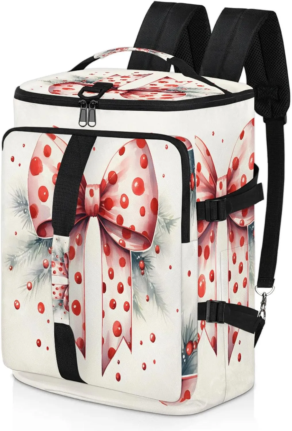 Cute Bow Tie Polka Dot Gym Bags for Men Women Sports Backpack with Shoe Compartment 3-in-1 Tactical Duffle Bag for Overnight Weekender Travel