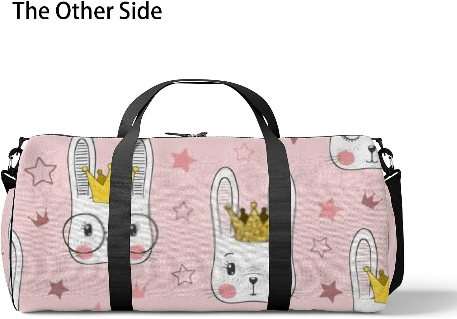 Cute Cartoon Kawaii Animals Rabbit Baby Girl Princess Sports Bag Tote Bag Waterproof Gym Bag with Shoulder Strap Zipper 2 Side Pockets for Men and Women, Travel and Storage Shoulder Bag.