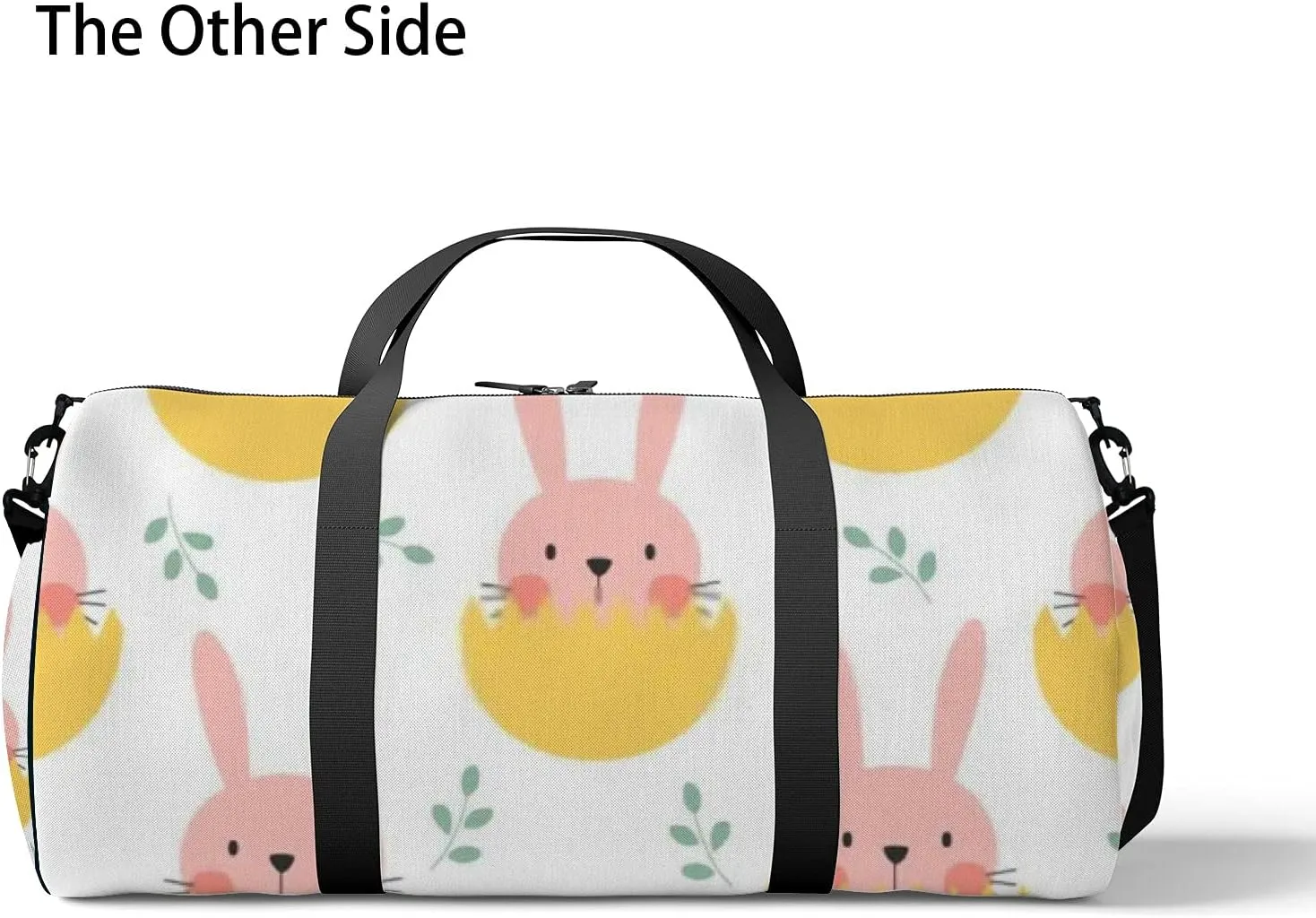 Cute Cartoon Kawaii Animals Rabbit in Egg Shell Sports Bag Tote Bag Waterproof Gym Bag with Shoulder Strap Zipper 2 Side Pockets for Men and Women, Travel and Storage Shoulder Bag.