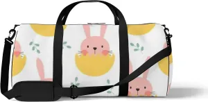 Cute Cartoon Kawaii Animals Rabbit in Egg Shell Sports Bag Tote Bag Waterproof Gym Bag with Shoulder Strap Zipper 2 Side Pockets for Men and Women, Travel and Storage Shoulder Bag.