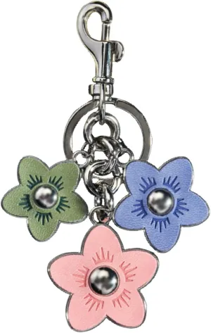 Cute Flower Keychain Bag Charms Purse Zipper Pull Backpack Accessories Purse Charms For Handbags（Three Flowers）
