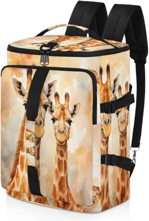 Cute Giraffe Print Gym Duffle Bag Backpack Waterproof Sports Bags with Shoe Compartment 48L Carry On Overnight Weekender Travel Luggage