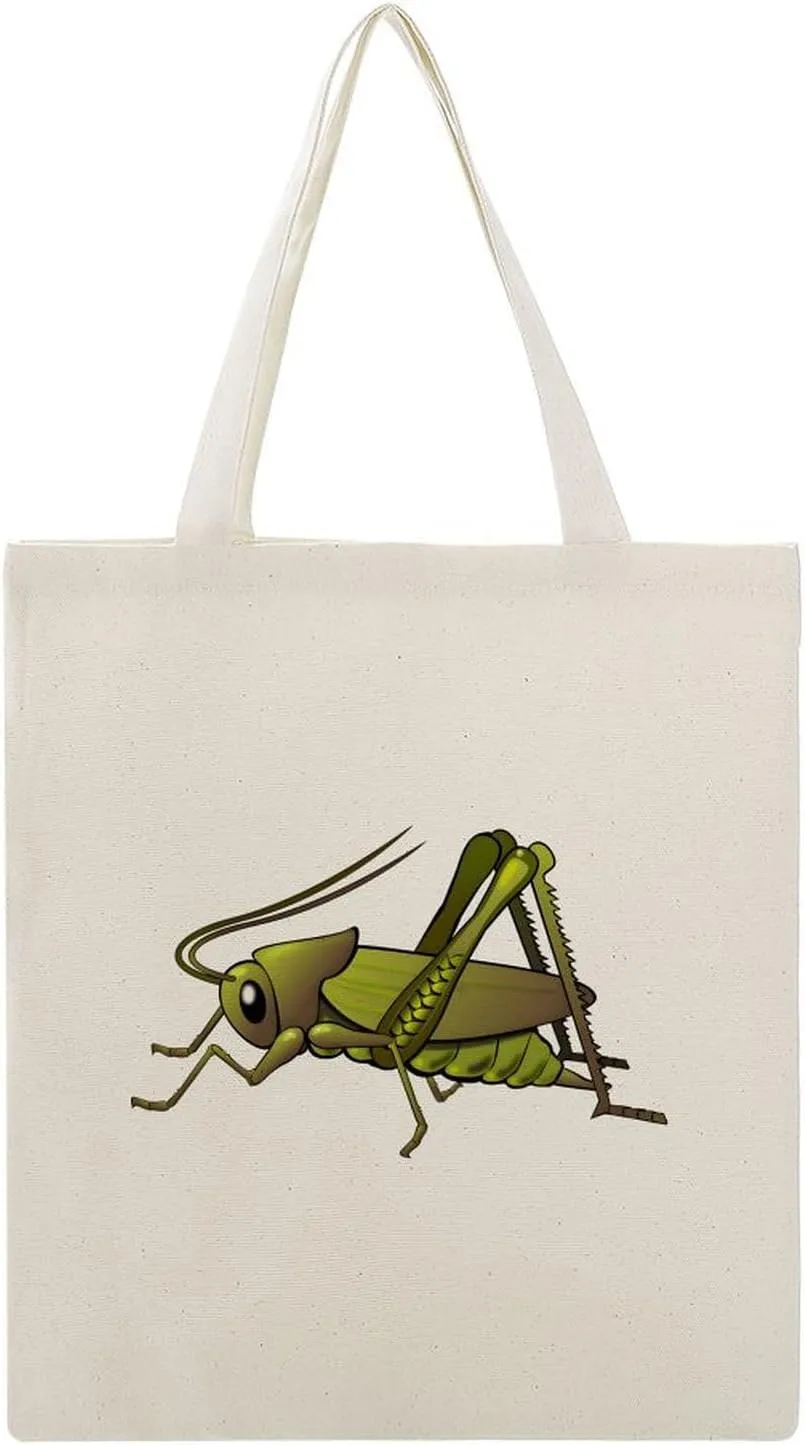 Cute Grasshopper Canvas Tote Bag Reusable Shopping Bag