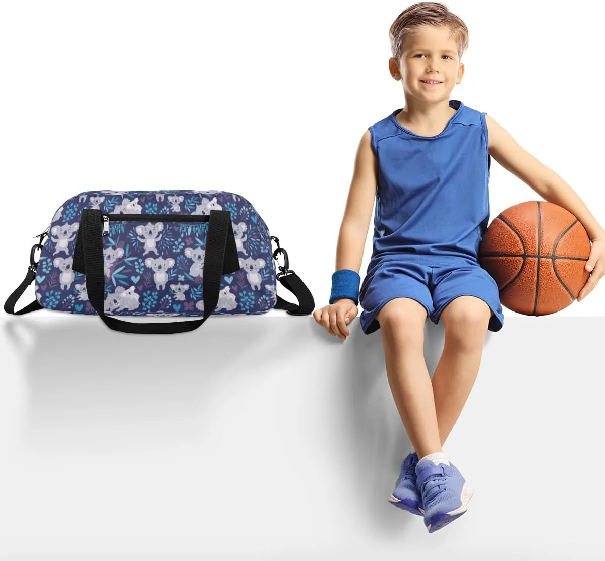 Cute Koala Animal Kids Duffle Bag Girls Dance Bag Lightweight Water Resistant Foldable Sports Gym Bag Weekender Overnight Sleepover Carry On Travel Bag for Boys Girls