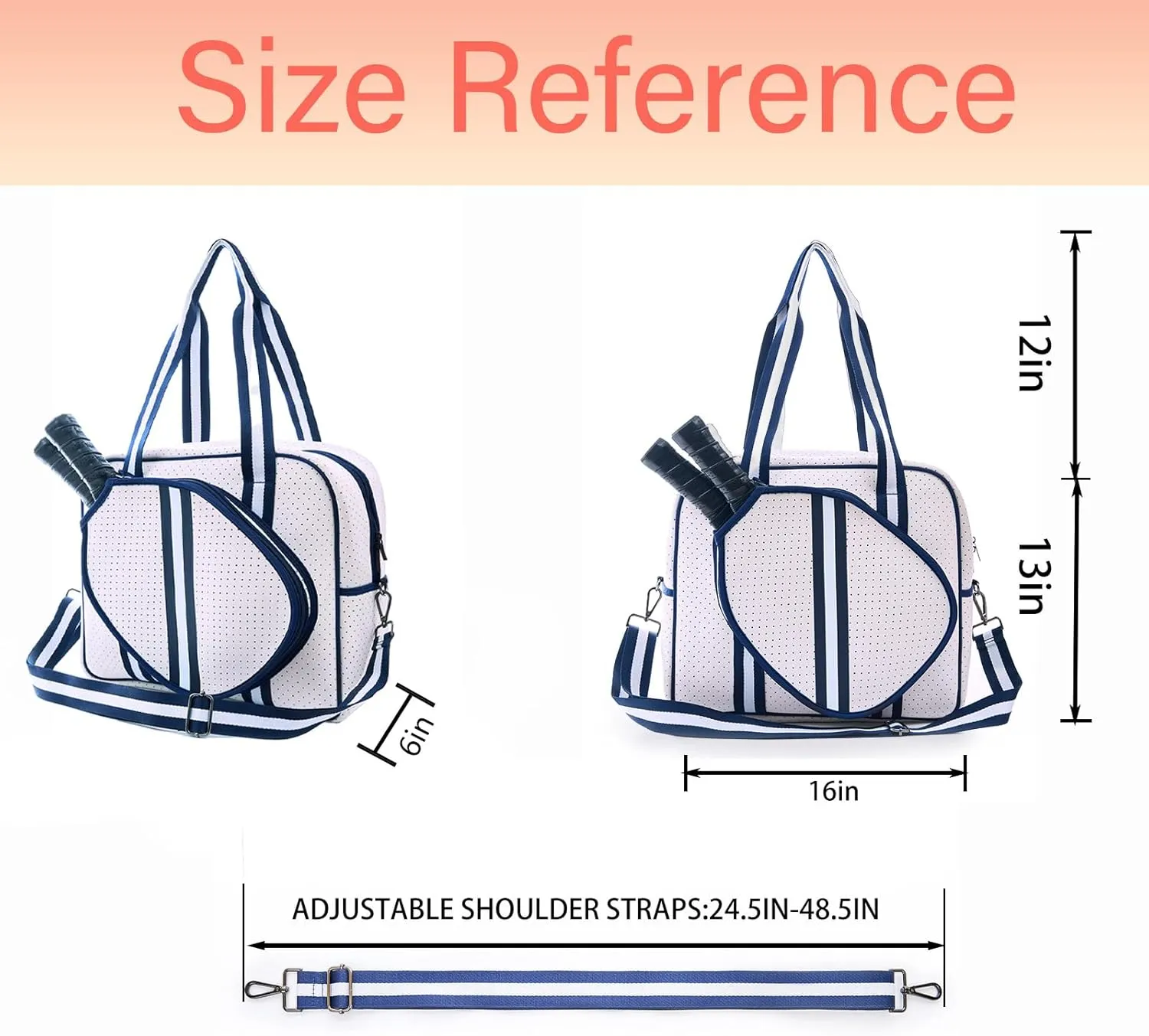 Cute Pickleball Bags for Women and Men,Pickle Ball Bag Tote for Women,Pickleball Sling Bag for Women