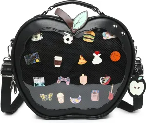 Cute Red Apple Ita Bag Kawaii Pin Display Purse Backpack Crossbody Shoulder Bag