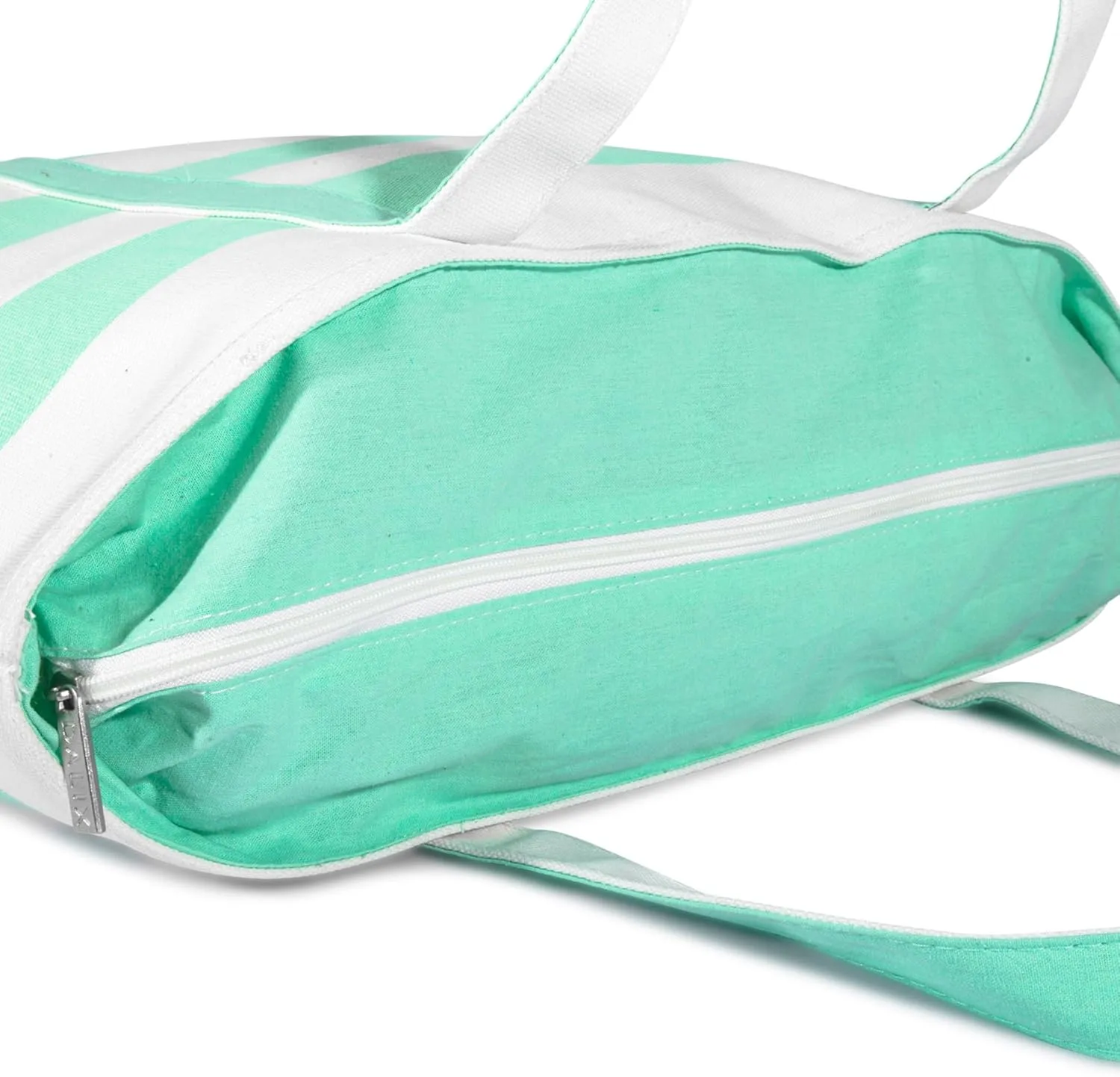 DALIX Monogram Beach Bag and Totes for Women Personalized Gifts Mint Green A -Z