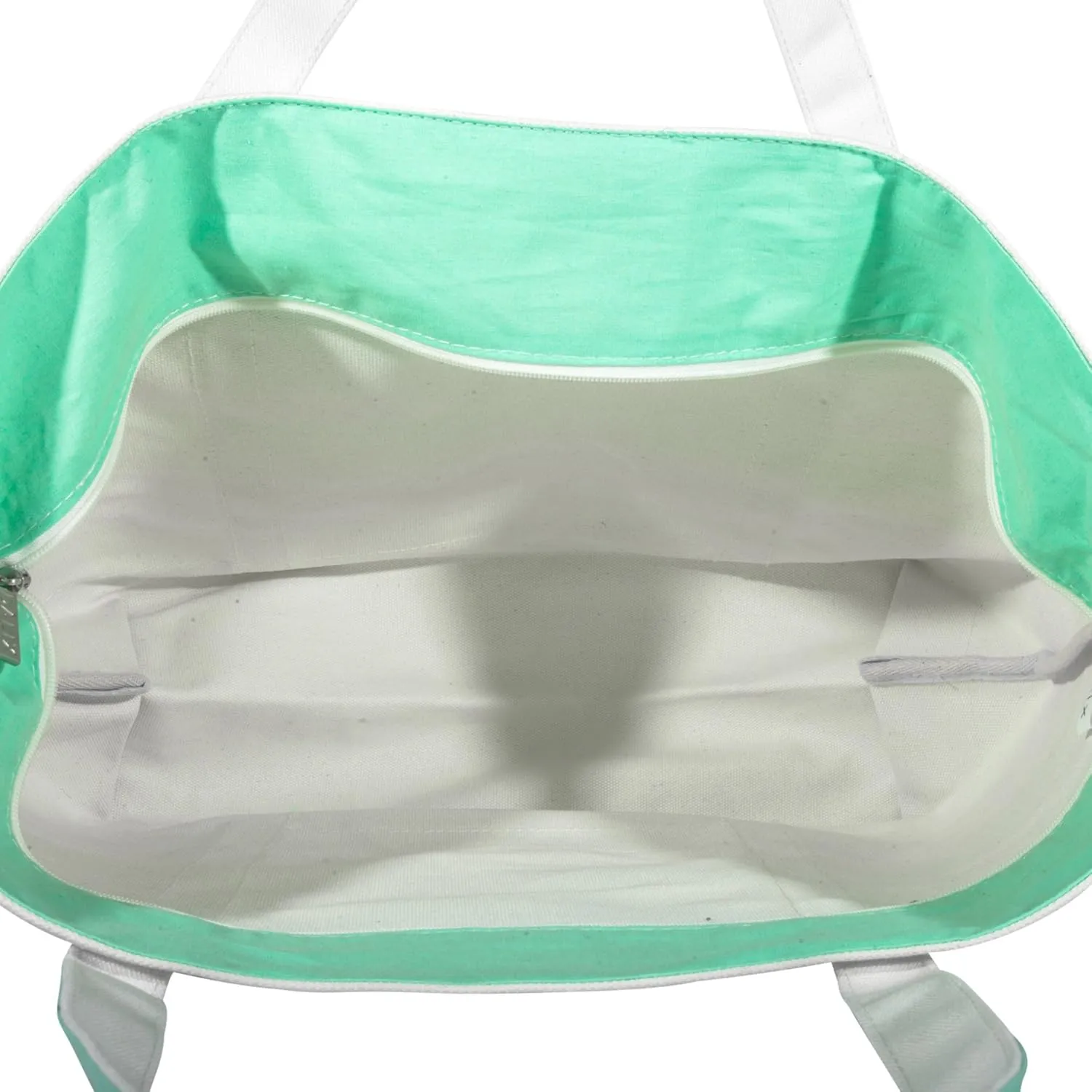 DALIX Monogram Beach Bag and Totes for Women Personalized Gifts Mint Green A -Z