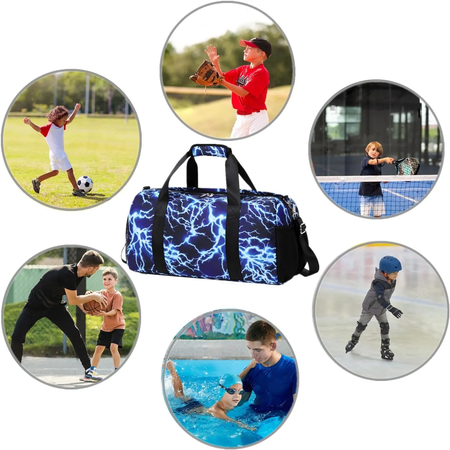 Dance Bag for Teens Boys Girls Ballet Bags Sports Gymnastic Bags Travel Sleepover Overnight Bag with Shoe Compartment and Wet Pocket