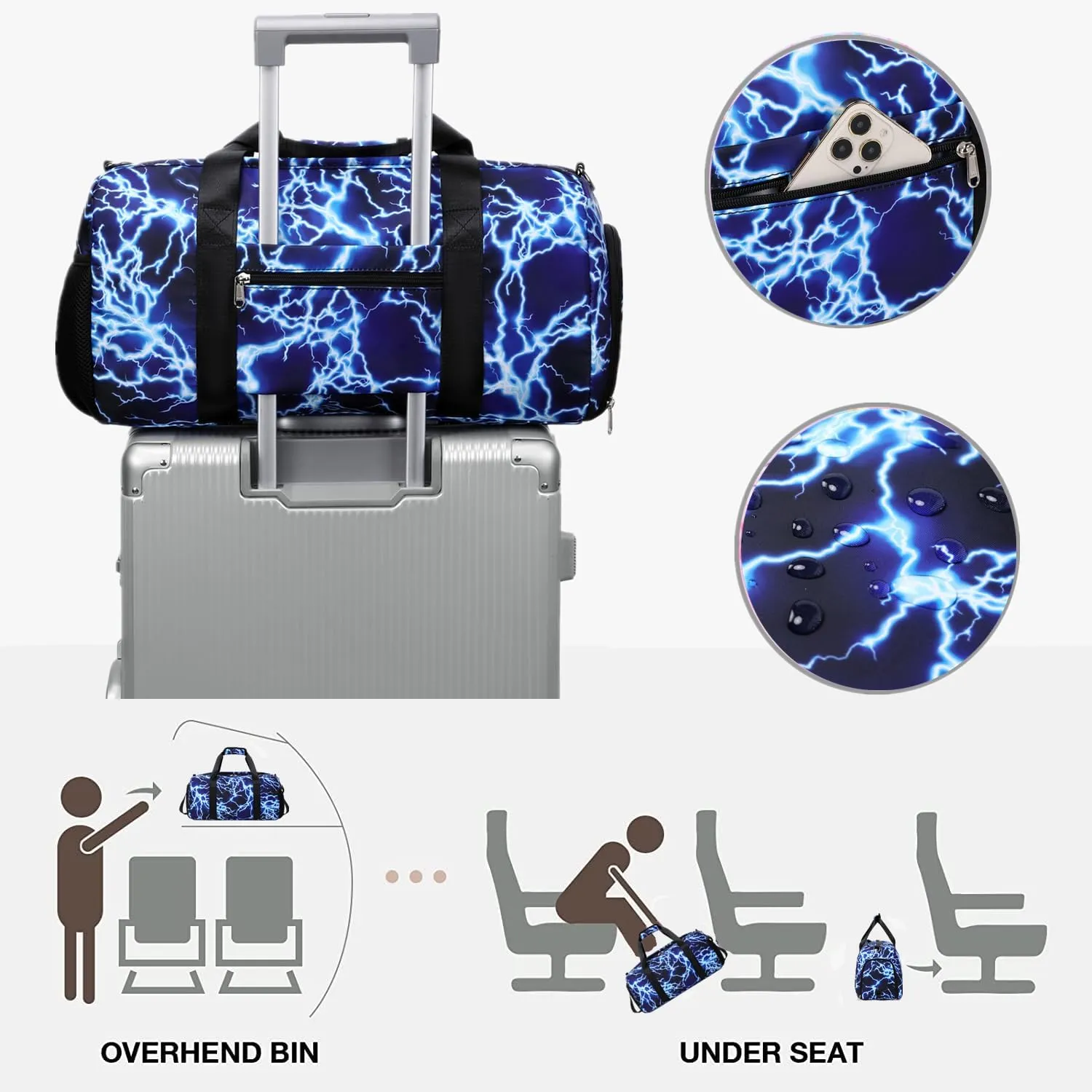 Dance Bag for Teens Boys Girls Ballet Bags Sports Gymnastic Bags Travel Sleepover Overnight Bag with Shoe Compartment and Wet Pocket