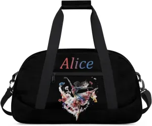 Dance Duffle-Bag for Teens Girls,Custom Ballet-Bag for Dancer,Carry-on Lightweight for Travel-Duffle,Overnight,Workout Dance Flowers