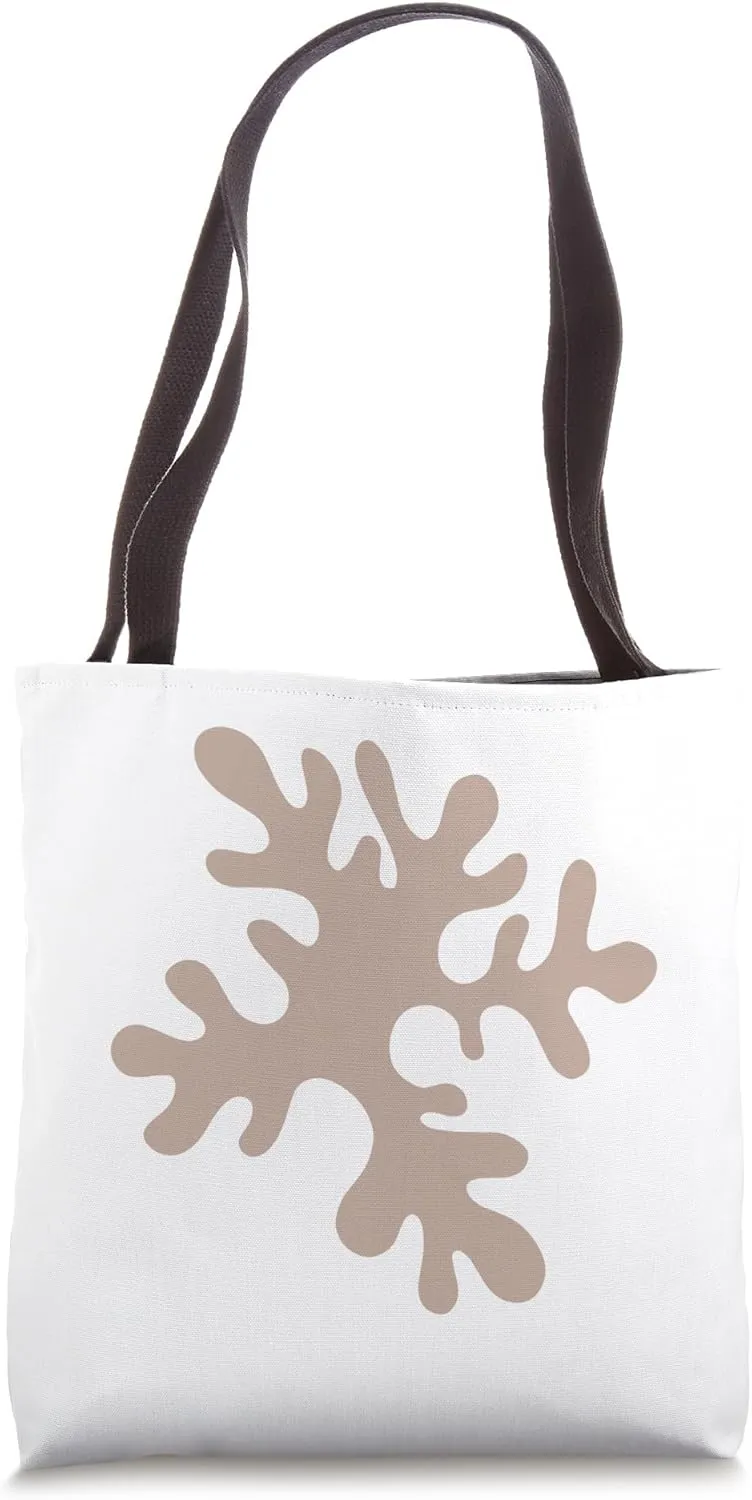 Danish Pastel Abstract Algae Flora Modern Geometric Beige Tote Bag