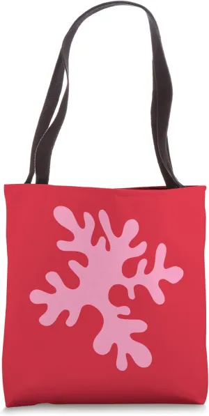 Danish Pastel Abstract Algae Modern Geometric Red Tote Bag