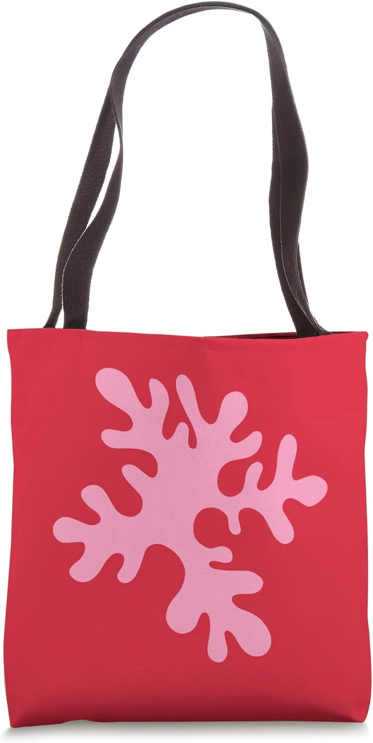 Danish Pastel Abstract Algae Modern Geometric Red Tote Bag