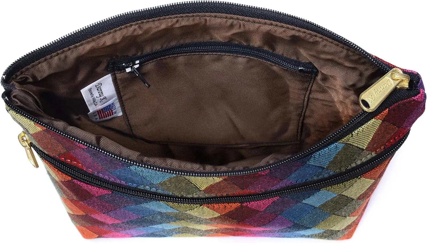 Danny K. Women's Tapestry Zipper Purse Crossbody Handbag, Adjustable Cord, Handmade in USA