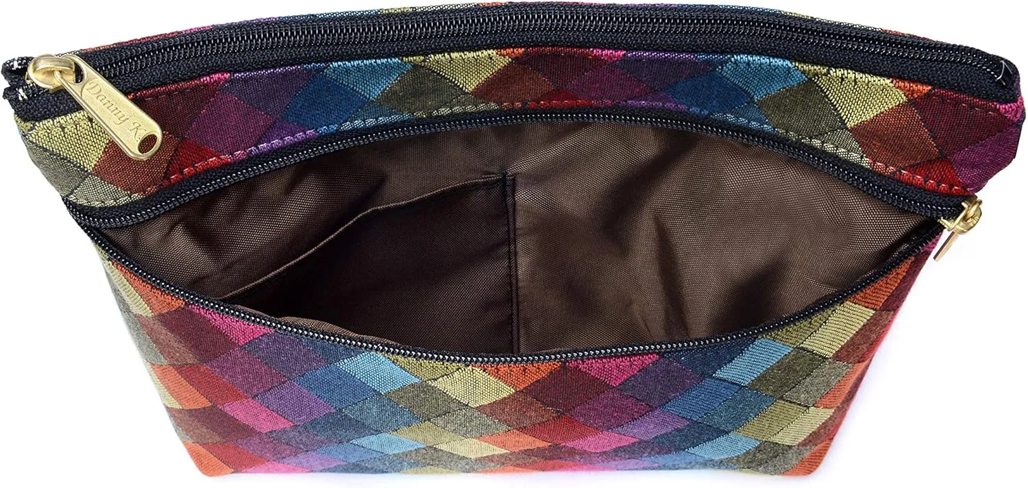 Danny K. Women's Tapestry Zipper Purse Crossbody Handbag, Adjustable Cord, Handmade in USA