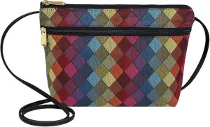 Danny K. Women's Tapestry Zipper Purse Crossbody Handbag, Adjustable Cord, Handmade in USA