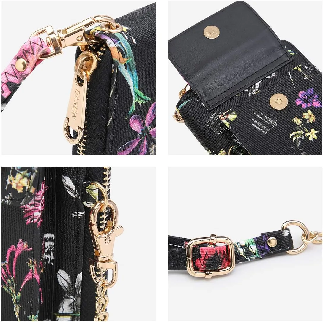 Dasein Crossbody Bag Phone Purse Handbag for Women Shoulder Bag Credit Card Wristlet Wallet with Multi Pockets