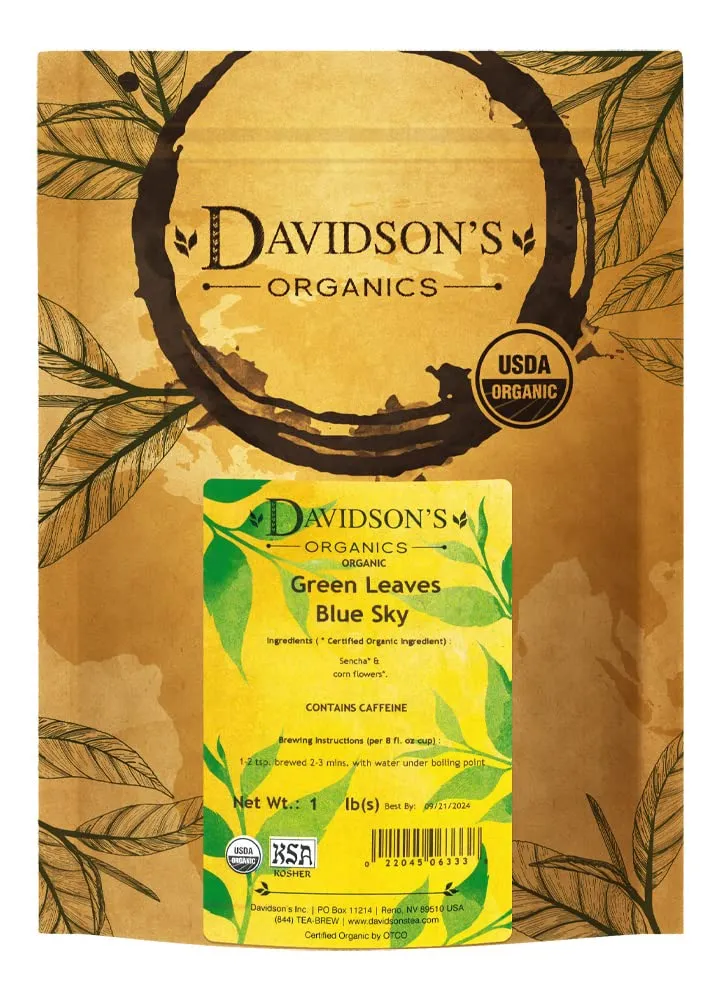 Davidson's Tea Bulk, Green Leaves Blue Sky, 16-Ounce Bag