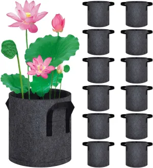 DECOHS 12 Pack Aquatic Plant Pots for Pond, Reusable Fabric Aquatic Plant Pots, Breathable Pond Plant Basket Grow Bags with Handles for Aquatic Plants, Bog Plant, Water Lily, Lotus, Flower (3 Gallon)