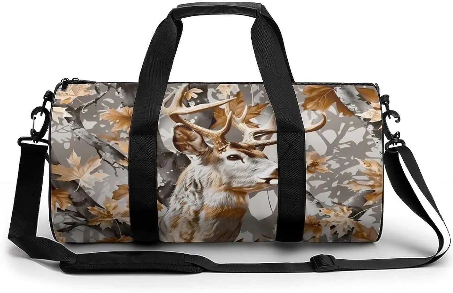 Deer Hunting Camouflage Printed Sports Gym Bag for Women Men Travel Duffel Bag Workout Weekender Bags