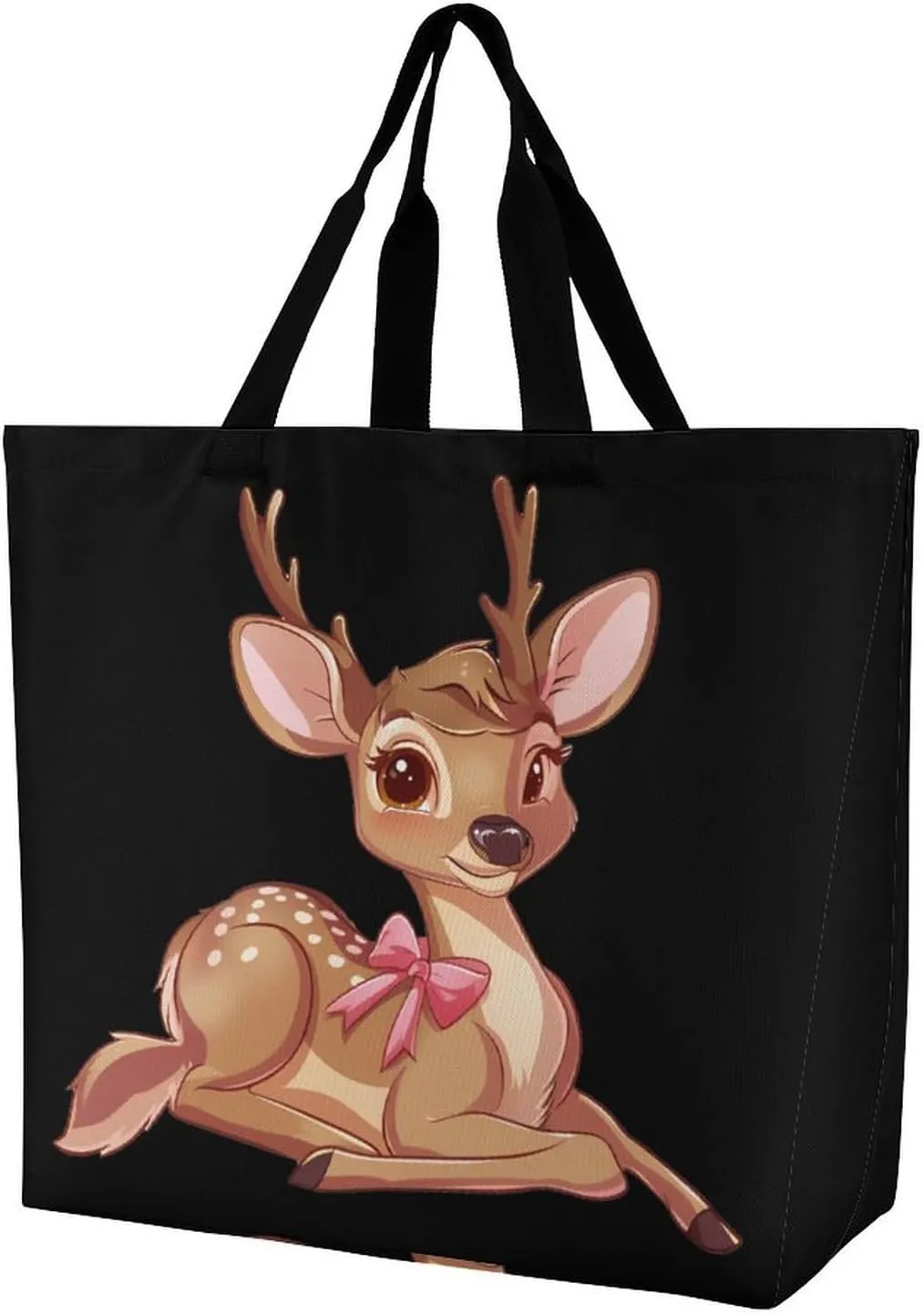 Deer Shopping Bag Reusable Tote Bag Lightweight Shoulder Bag Grocery Bag for Women Men