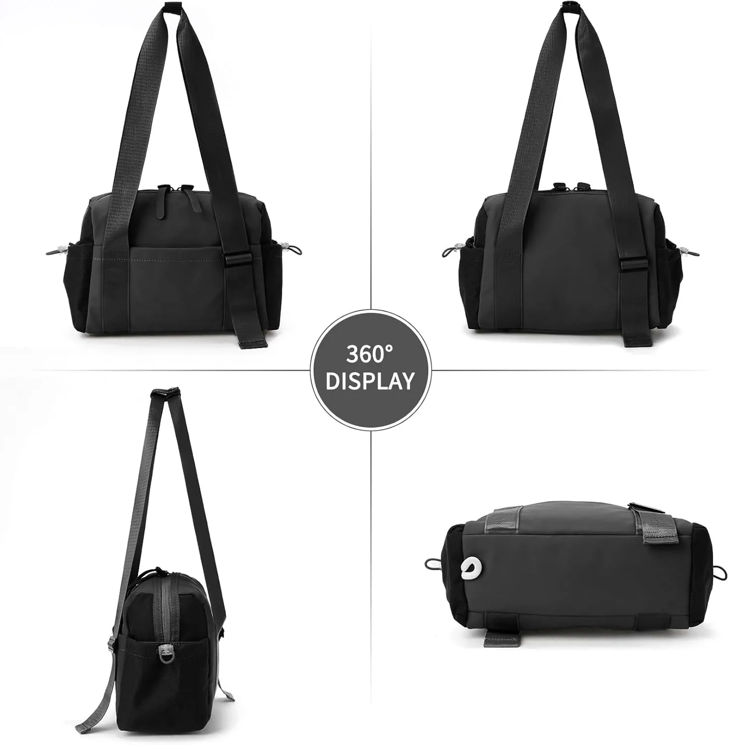 Didida Small Gym Bag for Women Girls,Waterproof Mini Gym Bag with Wet Compartment,Small Duffle Bag for Workout Sport Travel Weekender,Black