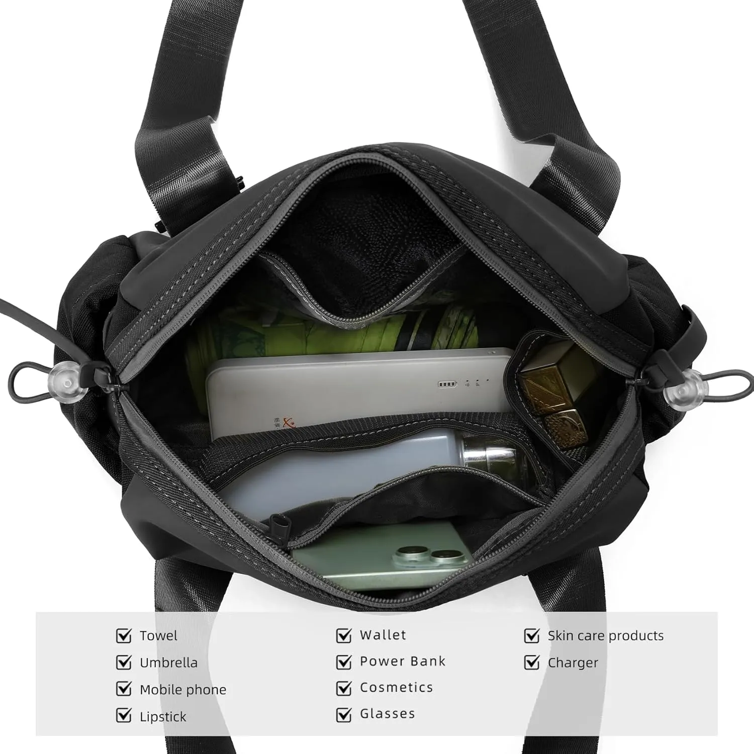 Didida Small Gym Bag for Women Girls,Waterproof Mini Gym Bag with Wet Compartment,Small Duffle Bag for Workout Sport Travel Weekender,Black