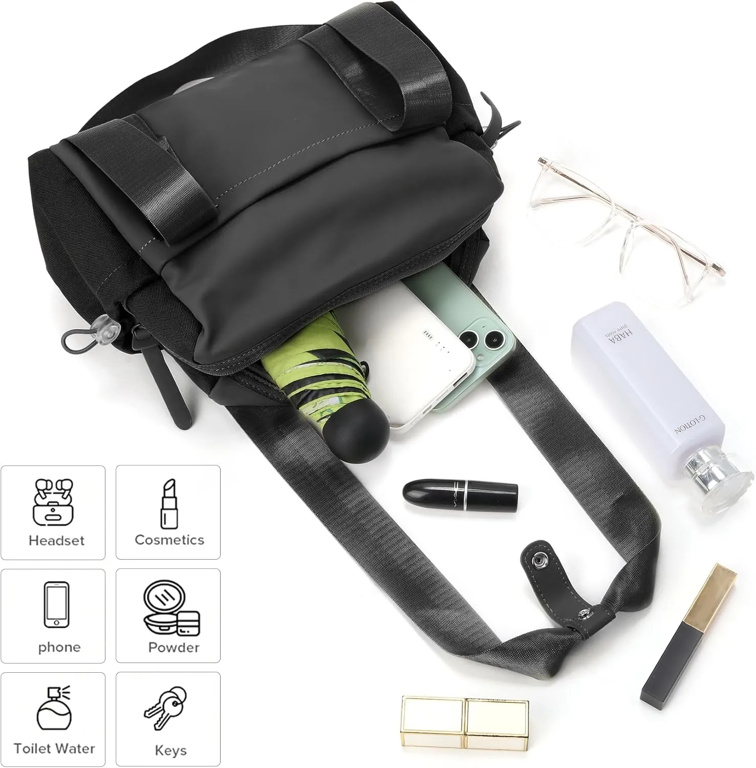 Didida Small Gym Bag for Women Girls,Waterproof Mini Gym Bag with Wet Compartment,Small Duffle Bag for Workout Sport Travel Weekender,Black