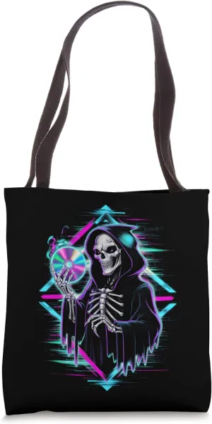 Digital Reaper Retro Death's Synthwave Spin Tote Bag