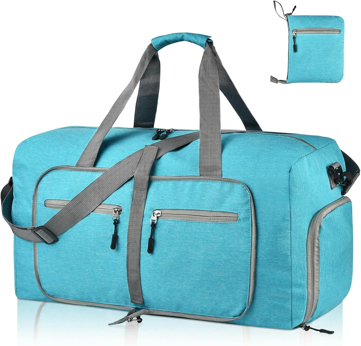 Dimayar 115L Travel Duffle Bag for Men Women - Foldable Duffel Bag with Shoes Compartment - Overnight Bags Waterproof & Tear Resistant(Mint Green)