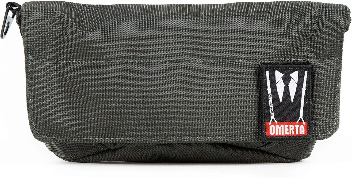 DIME BAGS Collector | Carbon-Lined Pouch with Dual Hook and Loop Seal (9 Inch, Green)