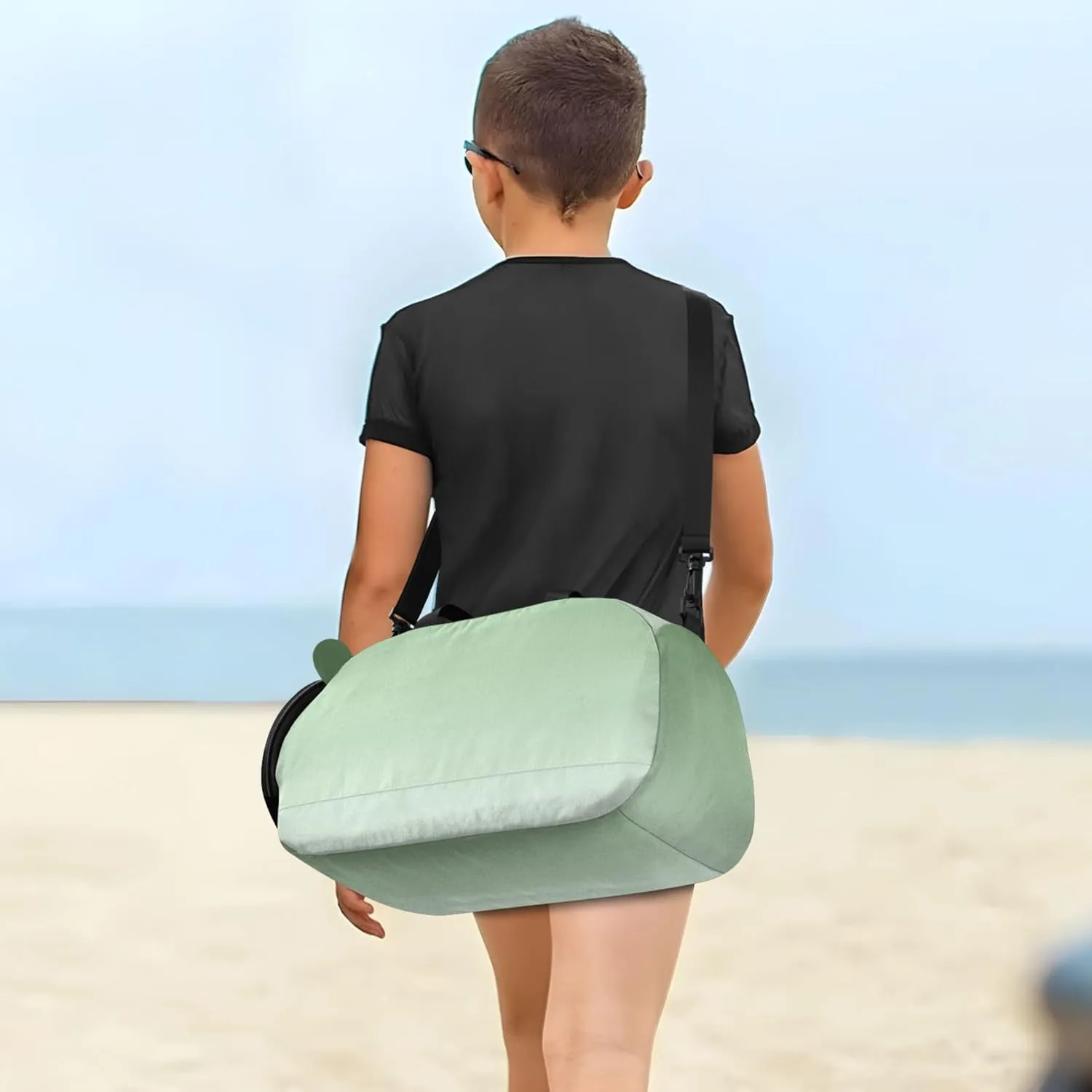 Dinosaur Green Mint Cream Gradient Girls Duffle Bags for Travel Overnight Weekender Duffel Boys Carry on Duffel Bag Dance Duffle Bag