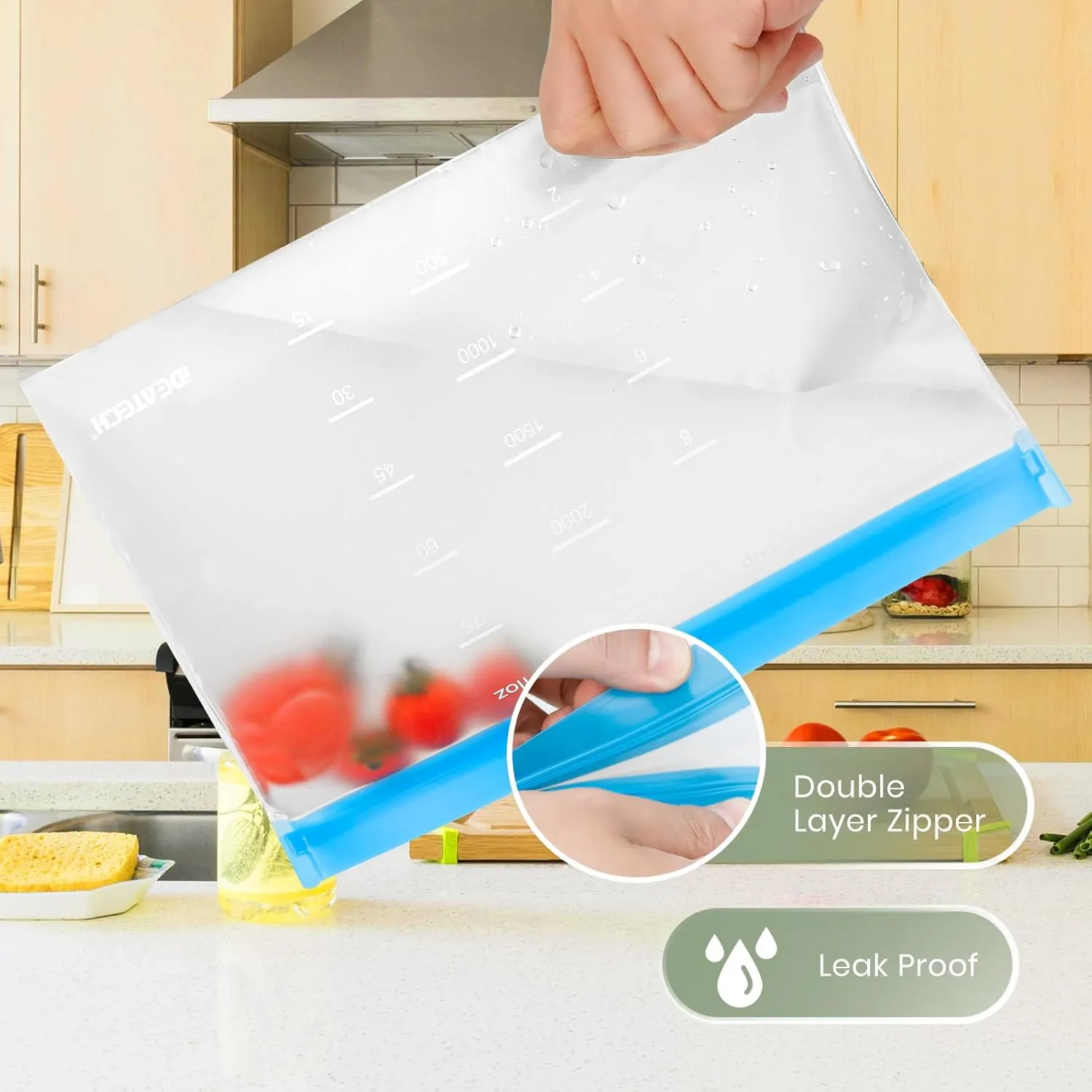 Dishwasher Safe Reusable Storage Bags Stand Up - BPA Free Reusable Sandwich Bags - Leakproof Gallon Freezer Bags, Silicone Food Storage Bags - Multicolor 4 Gallon   6 Sandwich   4 Snack Bags