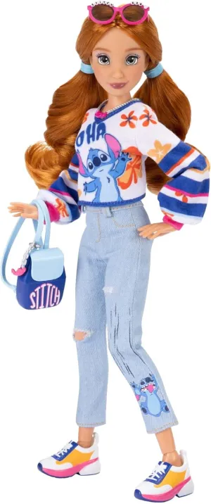 Disney ILY 4EVER Fashion Dolls Red Hair Stitch 11.5" Tall with 13 Points of Articulation, Two Complete Mix-and-Match Outfits and Mickey Ring for You!