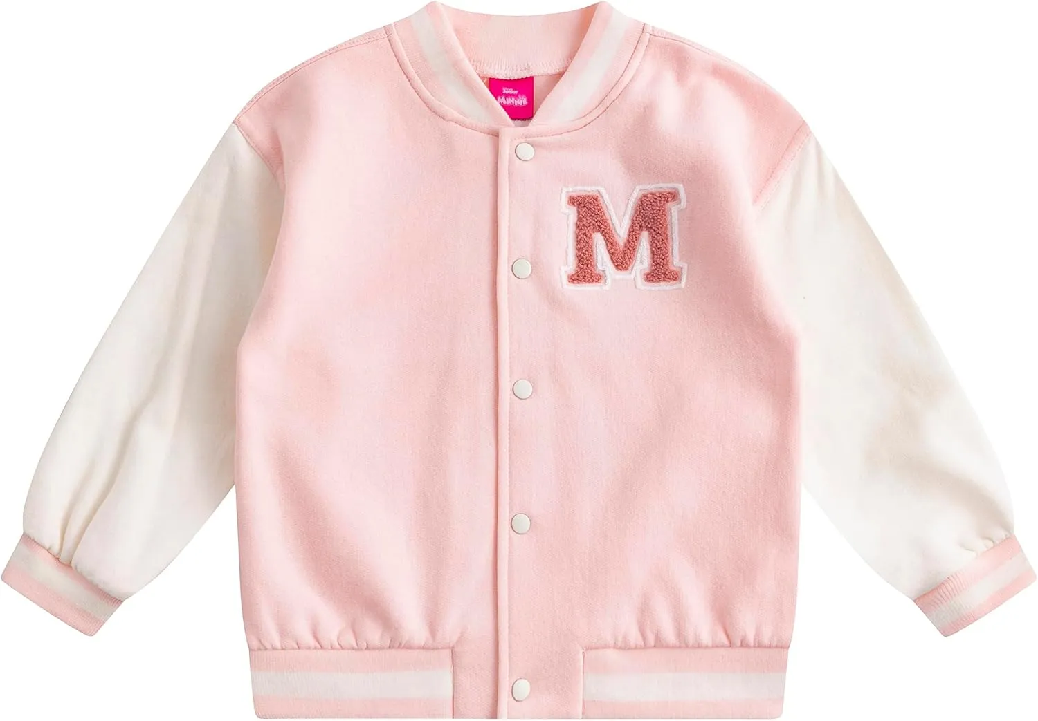 Disney Lilo & Stitch Minnie Mouse Girls Letterman Varsity Bomber Jacket for Big Kids