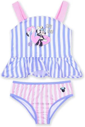 Disney Minnie Mouse Girls UPF 50  Bathing Suit Tankini Top and Bikini Bottom Swimsuit Set for Toddlers