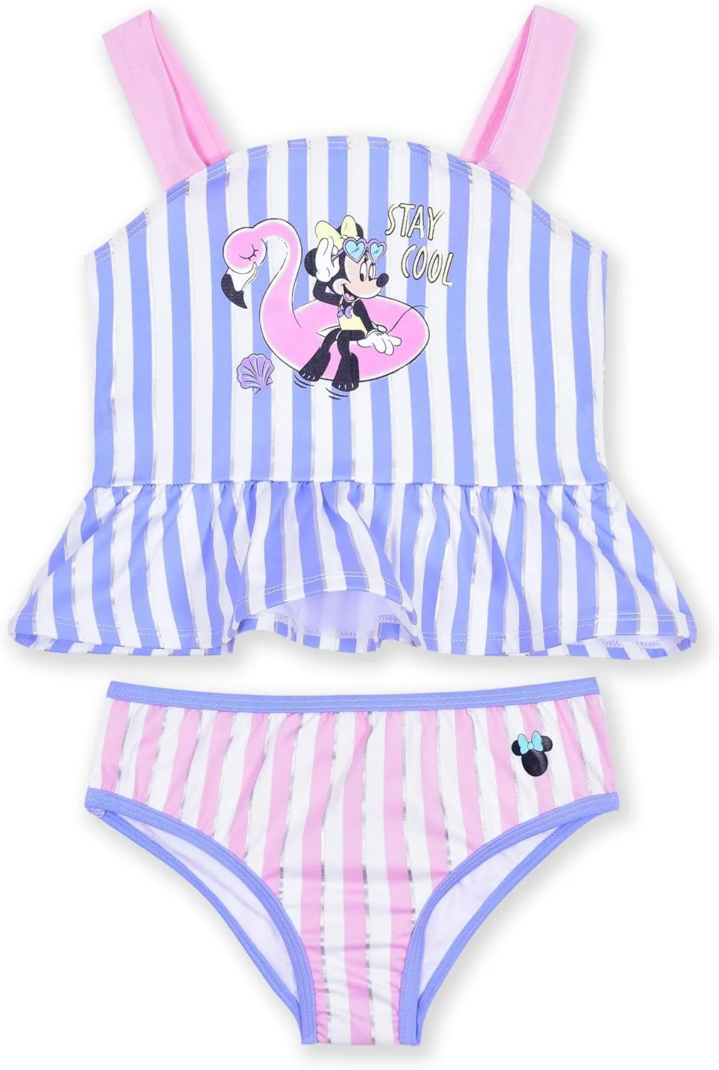 Disney Minnie Mouse Girls UPF 50  Bathing Suit Tankini Top and Bikini Bottom Swimsuit Set for Toddlers