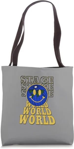 Distressed All World Stage Shakespeare Speech Quotation Play Tote Bag