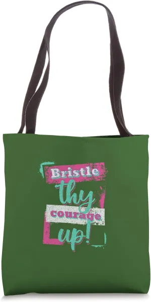 Distressed Bristle Courage Henry Fifth Shakespeare Quotation Tote Bag