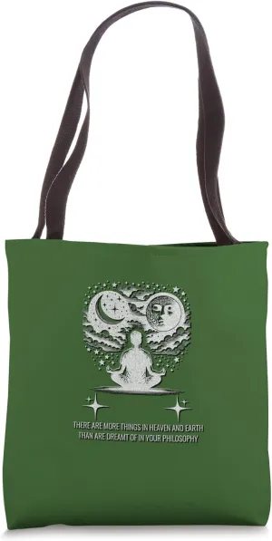 Distressed Things Heaven Earth Philosophy Hamlet Quotation Tote Bag