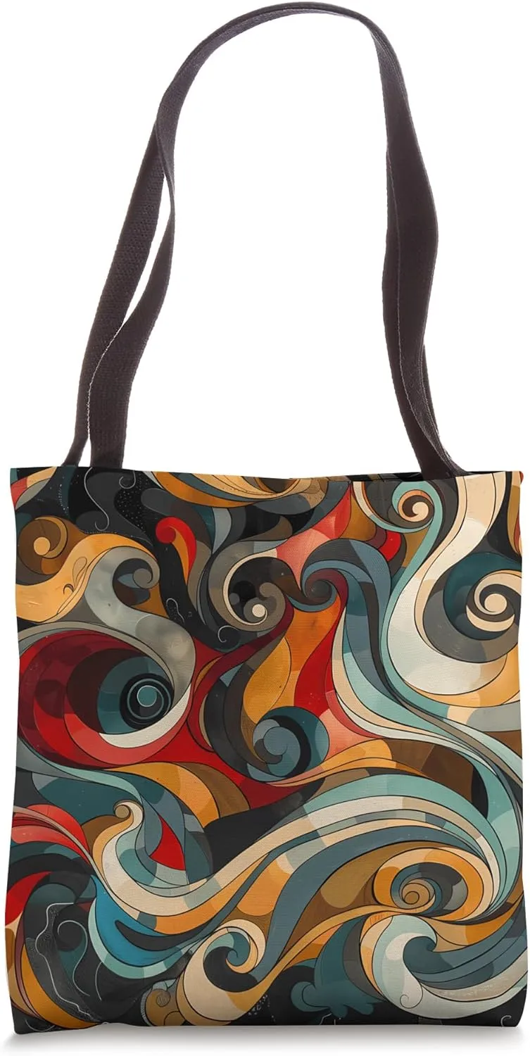 Dizzy Abstract Art Nouveau Design - Modern Geometric Tote Bag