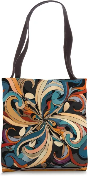 Dizzy Abstract Art Nouveau Design - Modern Geometric Tote Bag