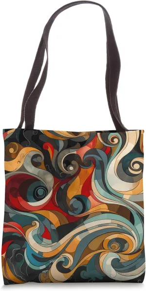 Dizzy Abstract Art Nouveau Design - Modern Geometric Tote Bag