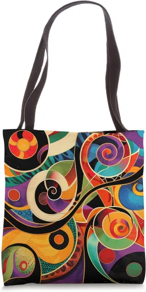 Dizzy Abstract Art Nouveau Design - Modern Geometric Tote Bag